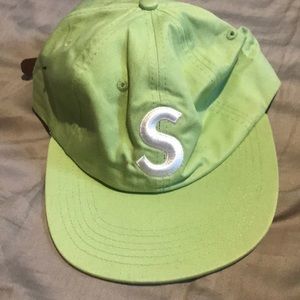 Supreme s logo hat lime